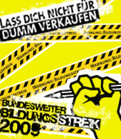 Banner: Bildungsstreik 2009