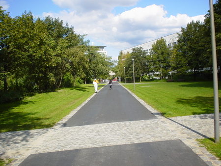 Der umstrittene kombinierte Fuß- und Radweg